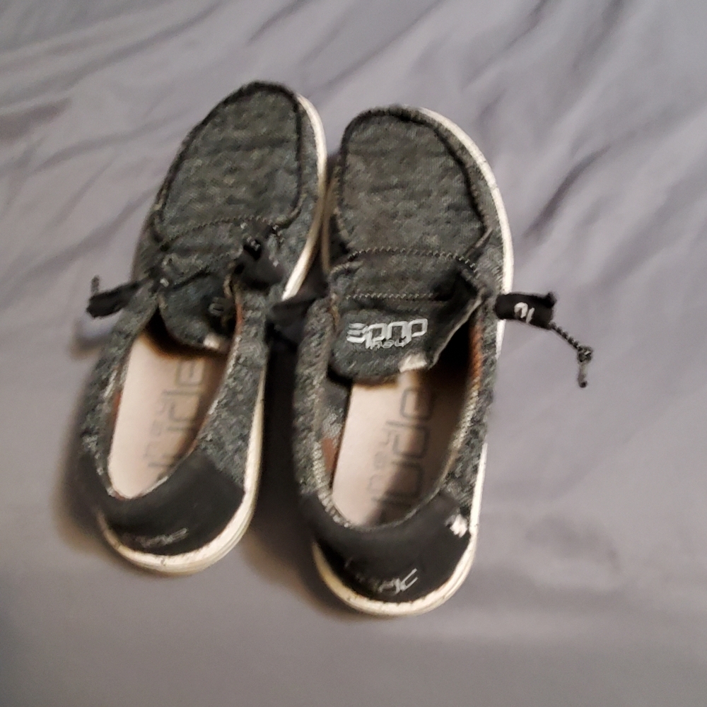 Hey dude dark grey size 8